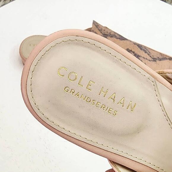 Cole Haan Ryan Mule In Mahogany Rose Leather Python Mules Flats Slide Sandals - Picture 9 of 12